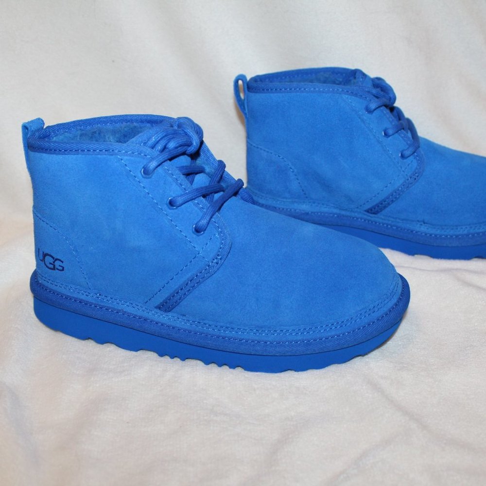 NIB UGG GIRL'S YOUTH NEUMEL ANKLE SUEDE‎ SHEARLING LINED LACE UP WINTER BOOTS - Picture 3 of 7